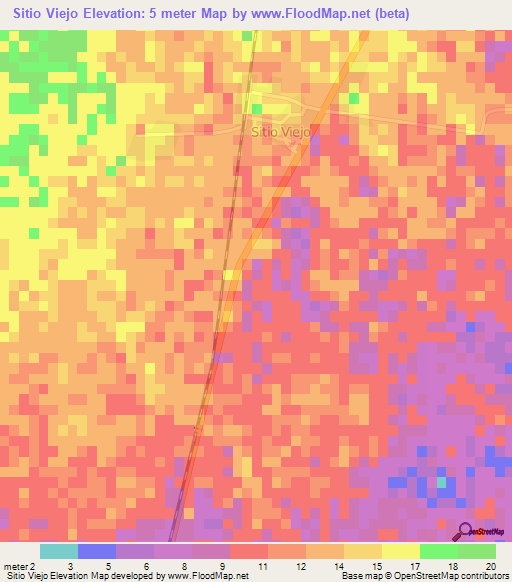 Sitio Viejo,Cuba Elevation Map