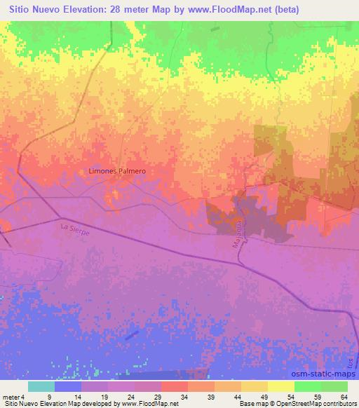 Sitio Nuevo,Cuba Elevation Map