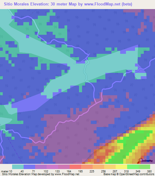 Sitio Morales,Cuba Elevation Map