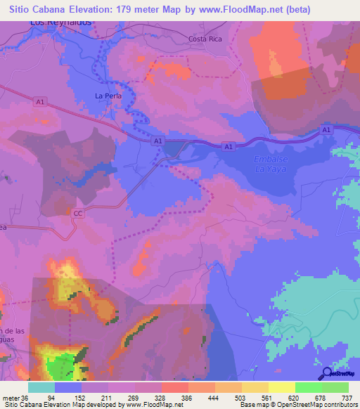 Sitio Cabana,Cuba Elevation Map