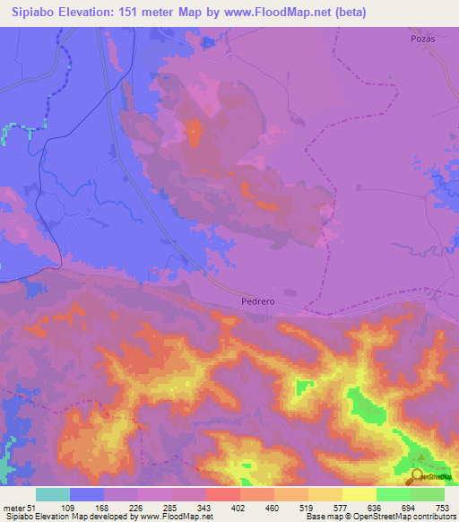 Sipiabo,Cuba Elevation Map