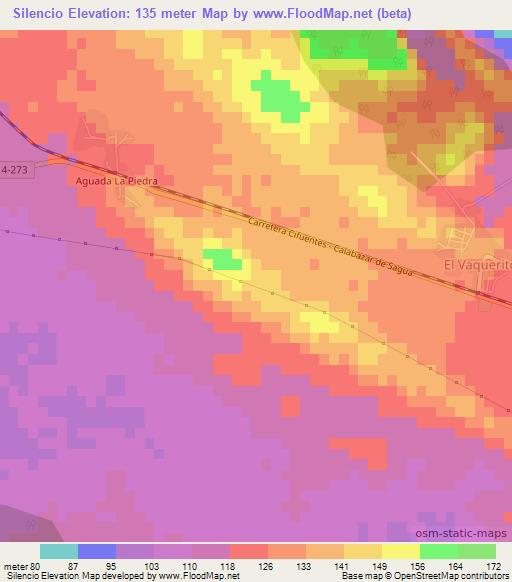Silencio,Cuba Elevation Map