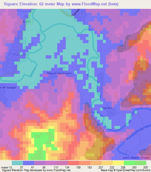 Siguaro,Cuba Elevation Map