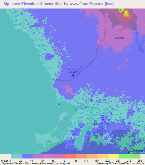 Siguanea,Cuba Elevation Map