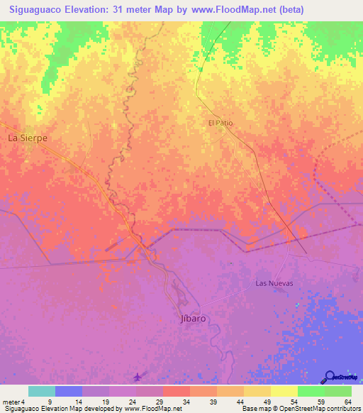 Siguaguaco,Cuba Elevation Map