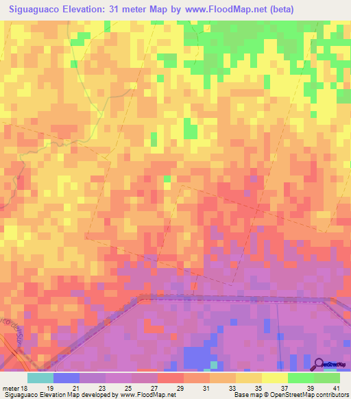 Siguaguaco,Cuba Elevation Map