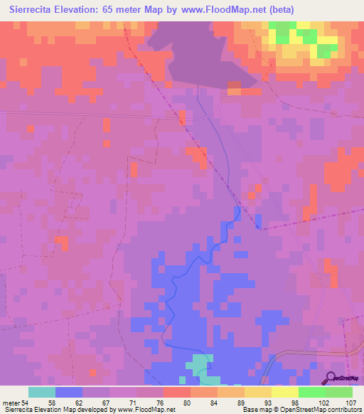 Sierrecita,Cuba Elevation Map