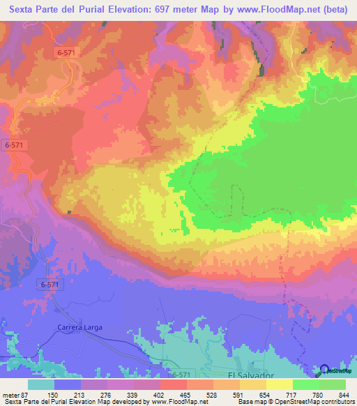 Sexta Parte del Purial,Cuba Elevation Map