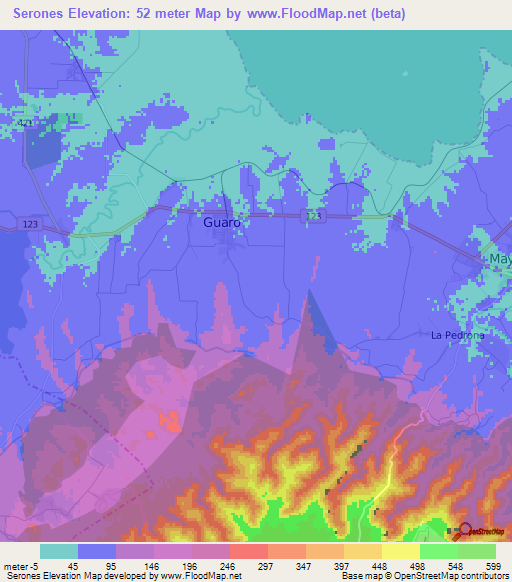 Serones,Cuba Elevation Map