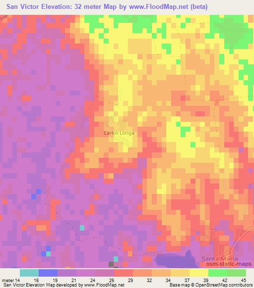San Victor,Cuba Elevation Map