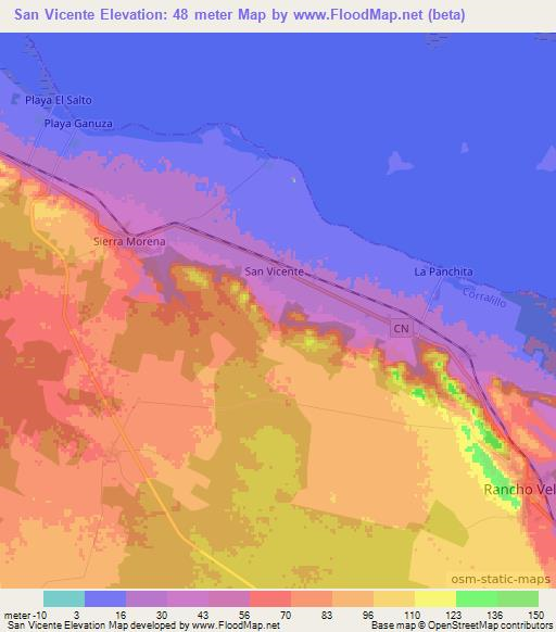 San Vicente,Cuba Elevation Map