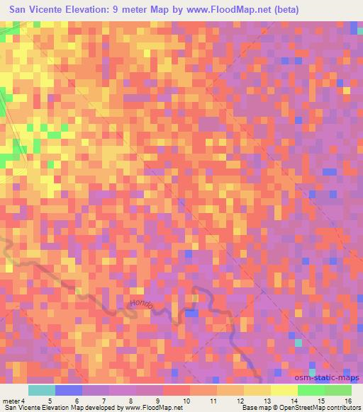 San Vicente,Cuba Elevation Map