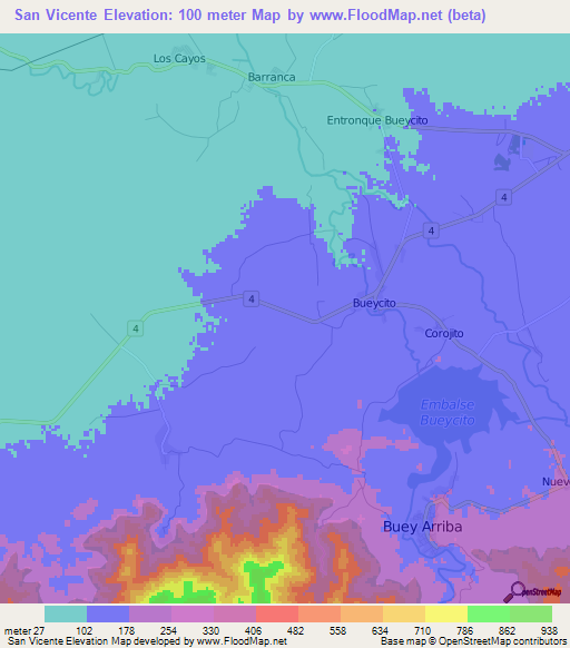 San Vicente,Cuba Elevation Map
