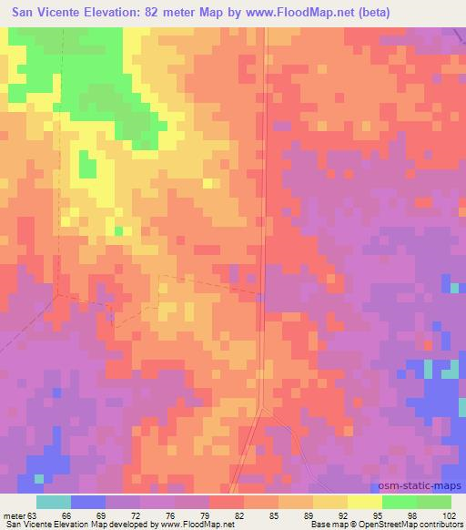 San Vicente,Cuba Elevation Map
