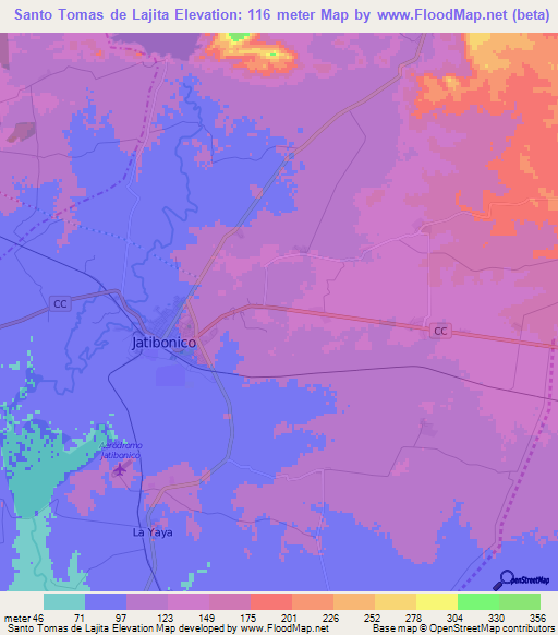 Santo Tomas de Lajita,Cuba Elevation Map