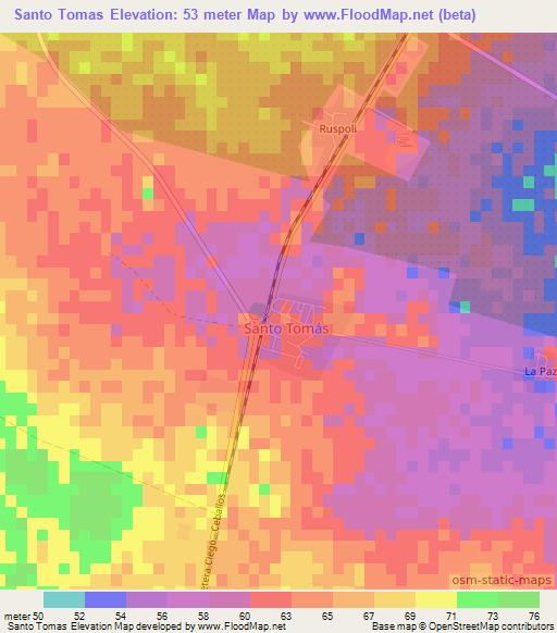 Santo Tomas,Cuba Elevation Map