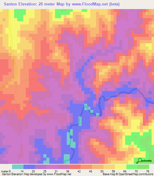 Santon,Cuba Elevation Map