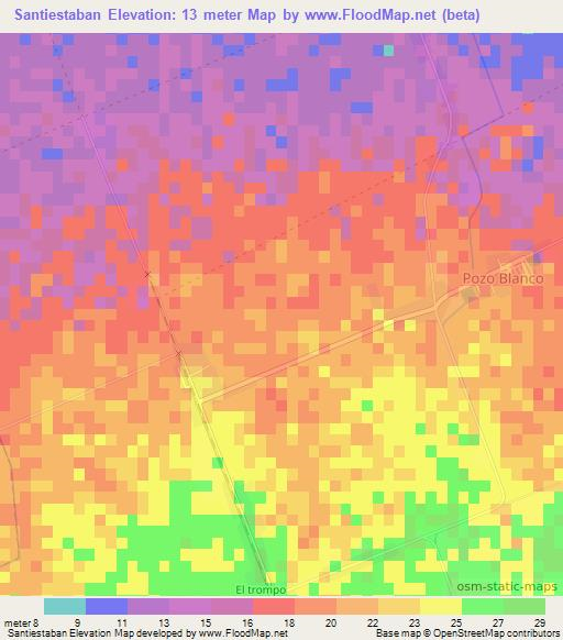 Santiestaban,Cuba Elevation Map