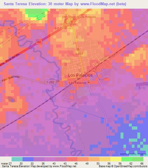 Santa Teresa,Cuba Elevation Map