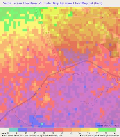 Santa Teresa,Cuba Elevation Map