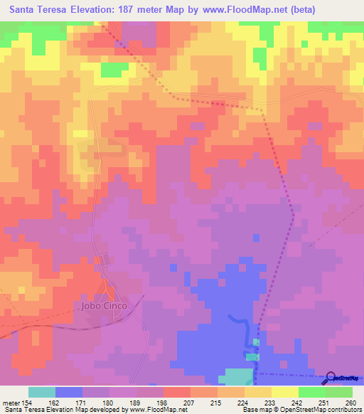 Santa Teresa,Cuba Elevation Map