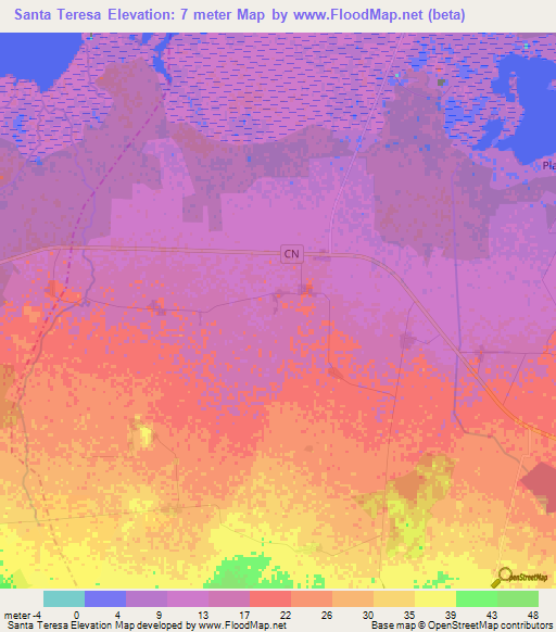 Santa Teresa,Cuba Elevation Map