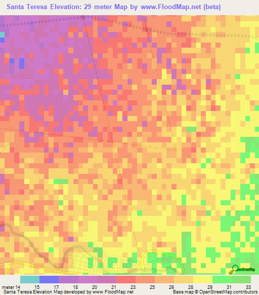 Santa Teresa,Cuba Elevation Map
