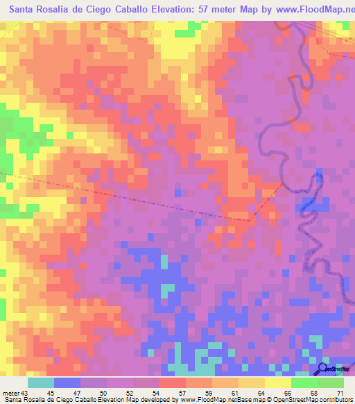 Santa Rosalia de Ciego Caballo,Cuba Elevation Map