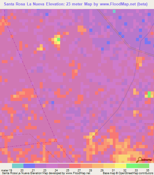 Santa Rosa La Nueva,Cuba Elevation Map