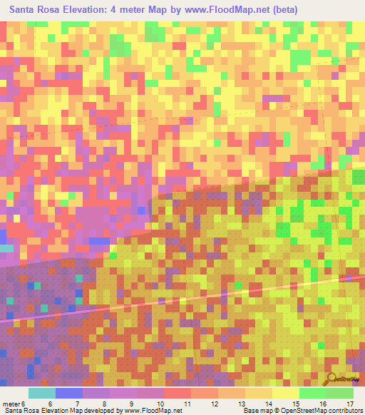 Santa Rosa,Cuba Elevation Map
