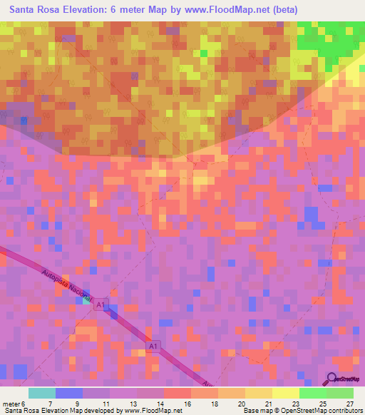 Santa Rosa,Cuba Elevation Map
