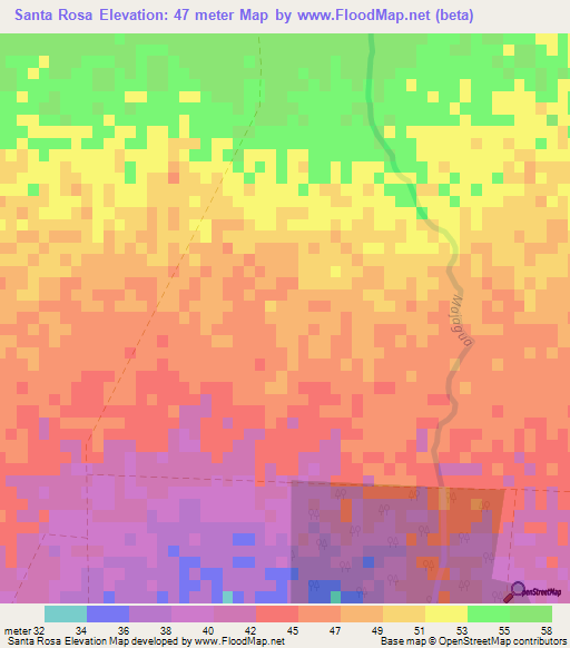 Santa Rosa,Cuba Elevation Map