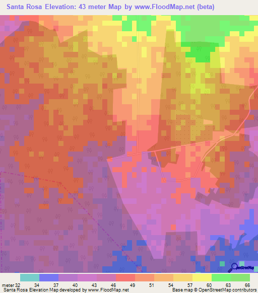 Santa Rosa,Cuba Elevation Map