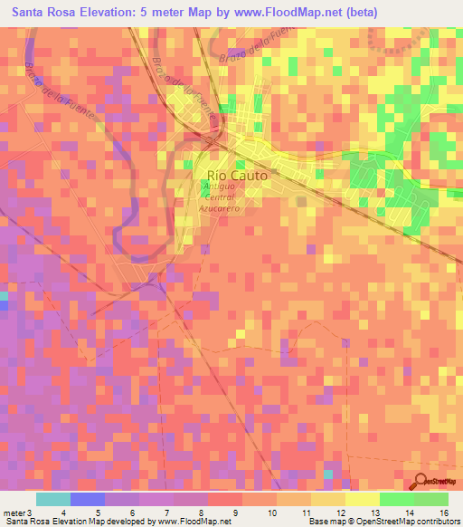 Santa Rosa,Cuba Elevation Map
