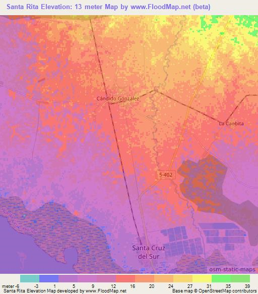 Santa Rita,Cuba Elevation Map