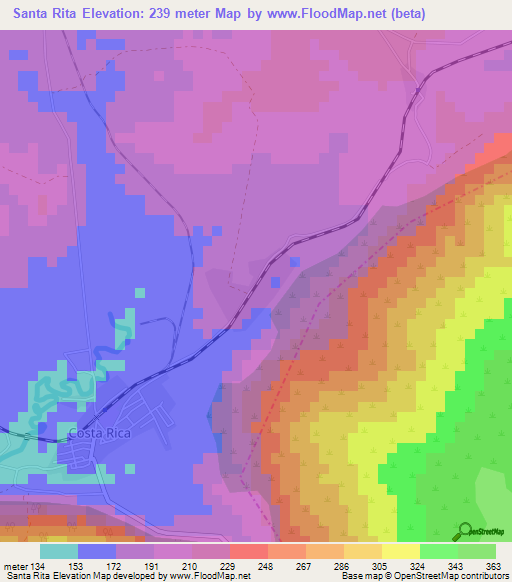 Santa Rita,Cuba Elevation Map