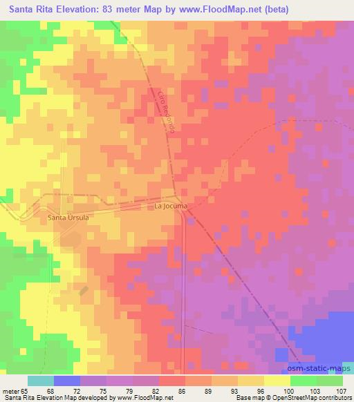 Santa Rita,Cuba Elevation Map