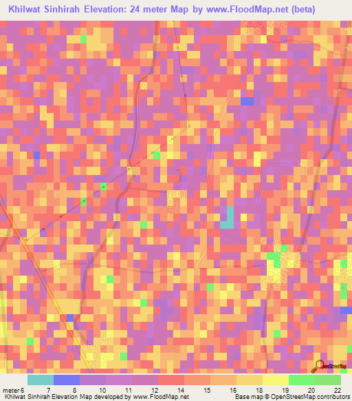 Khilwat Sinhirah,Egypt Elevation Map