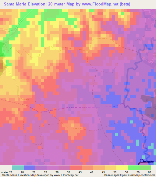 Santa Maria,Cuba Elevation Map