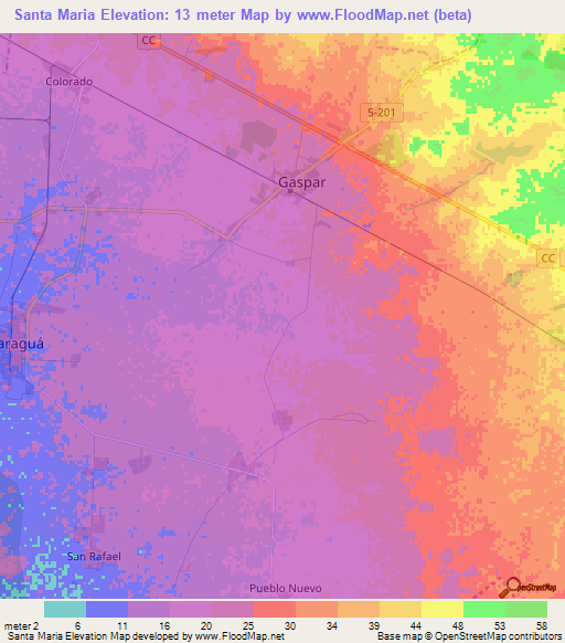 Santa Maria,Cuba Elevation Map