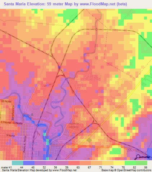 Santa Maria,Cuba Elevation Map