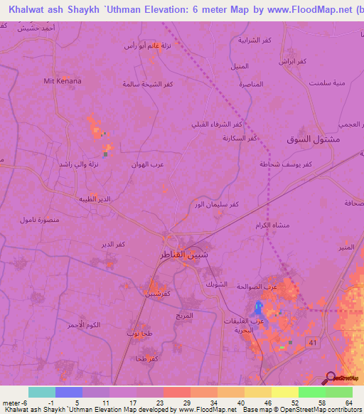 Khalwat ash Shaykh `Uthman,Egypt Elevation Map