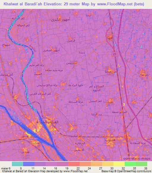 Khalwat al Baradi`ah,Egypt Elevation Map