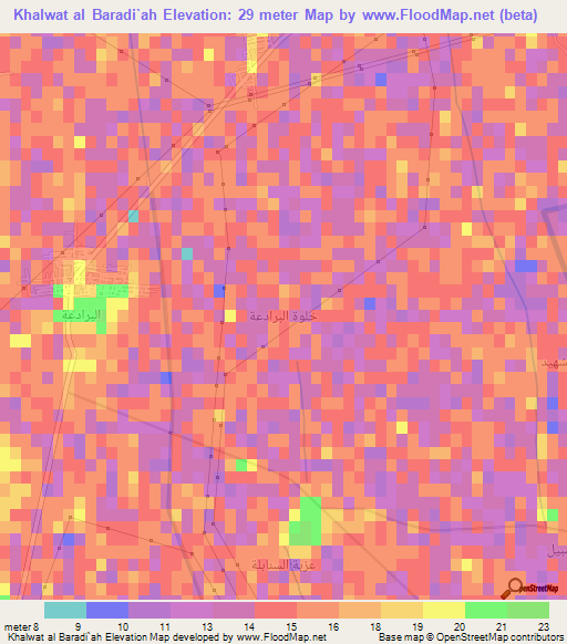 Khalwat al Baradi`ah,Egypt Elevation Map