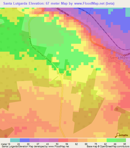 Santa Lutgarda,Cuba Elevation Map