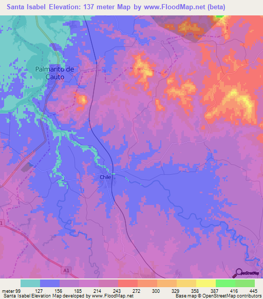 Santa Isabel,Cuba Elevation Map