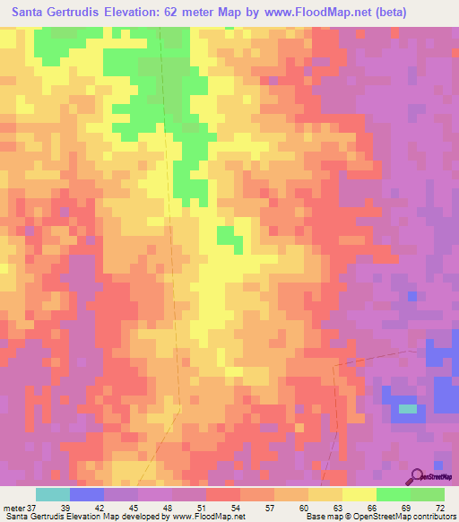 Santa Gertrudis,Cuba Elevation Map