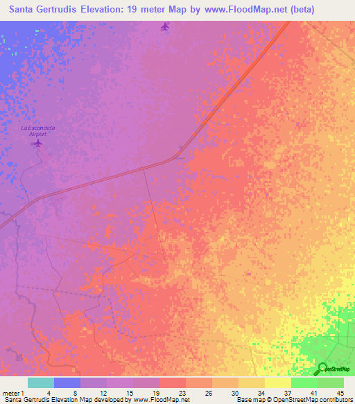 Santa Gertrudis,Cuba Elevation Map
