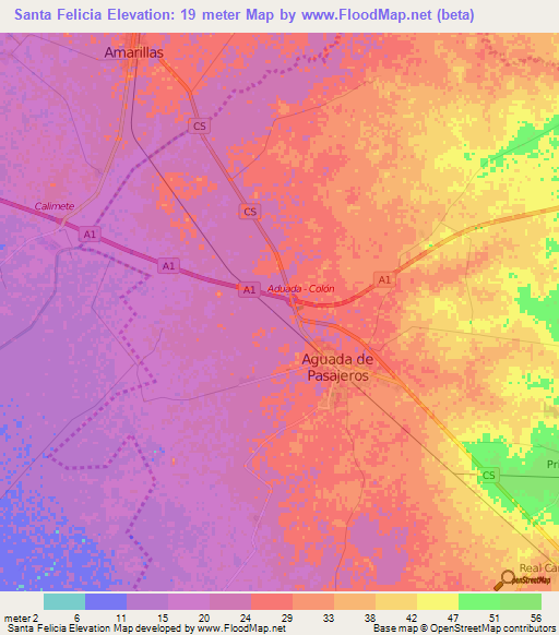 Santa Felicia,Cuba Elevation Map