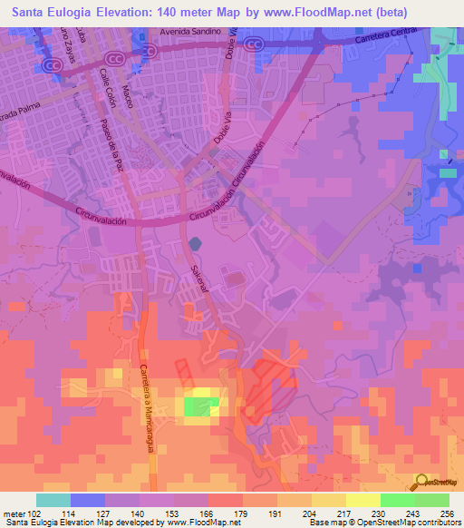 Santa Eulogia,Cuba Elevation Map